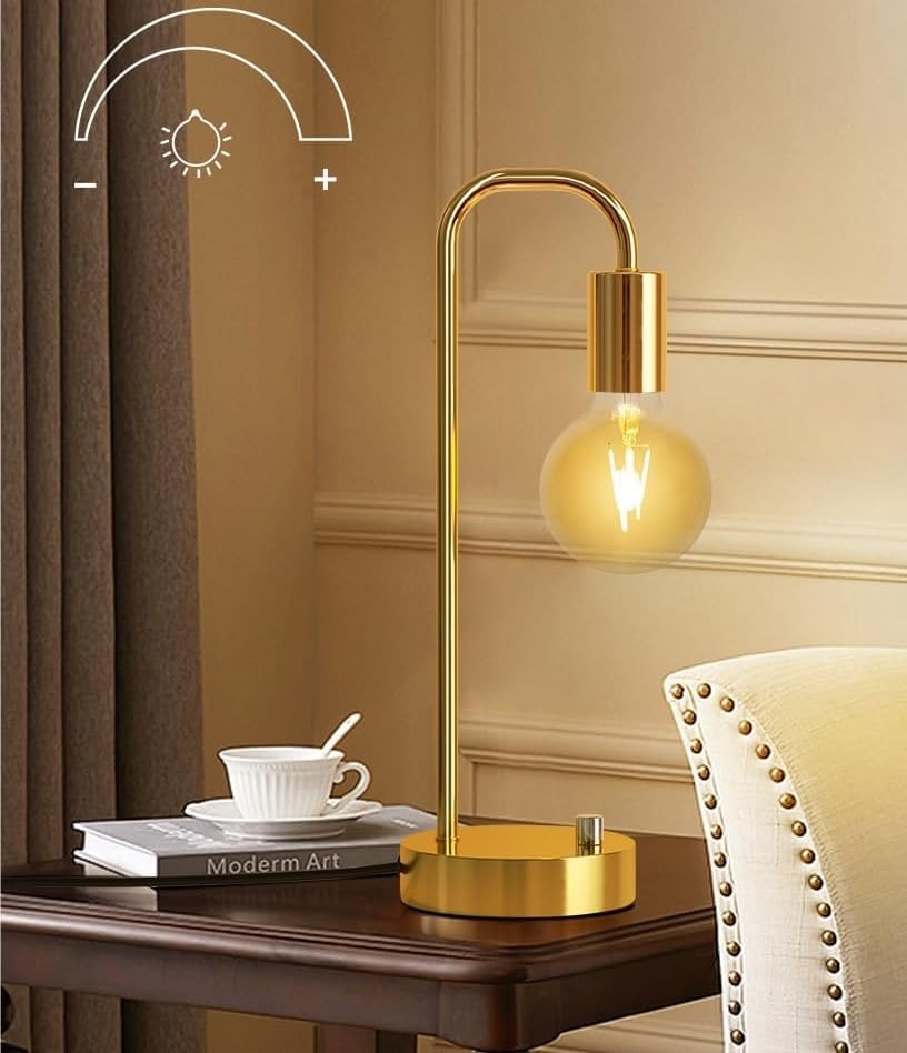 15.75" Modern Industrial Style Desk Lamp with 2 USB Ports, Dimmable, for Bedroom, Living Room, Office Suitable for bedrooms, Living Rooms, Offices, Book(Black)