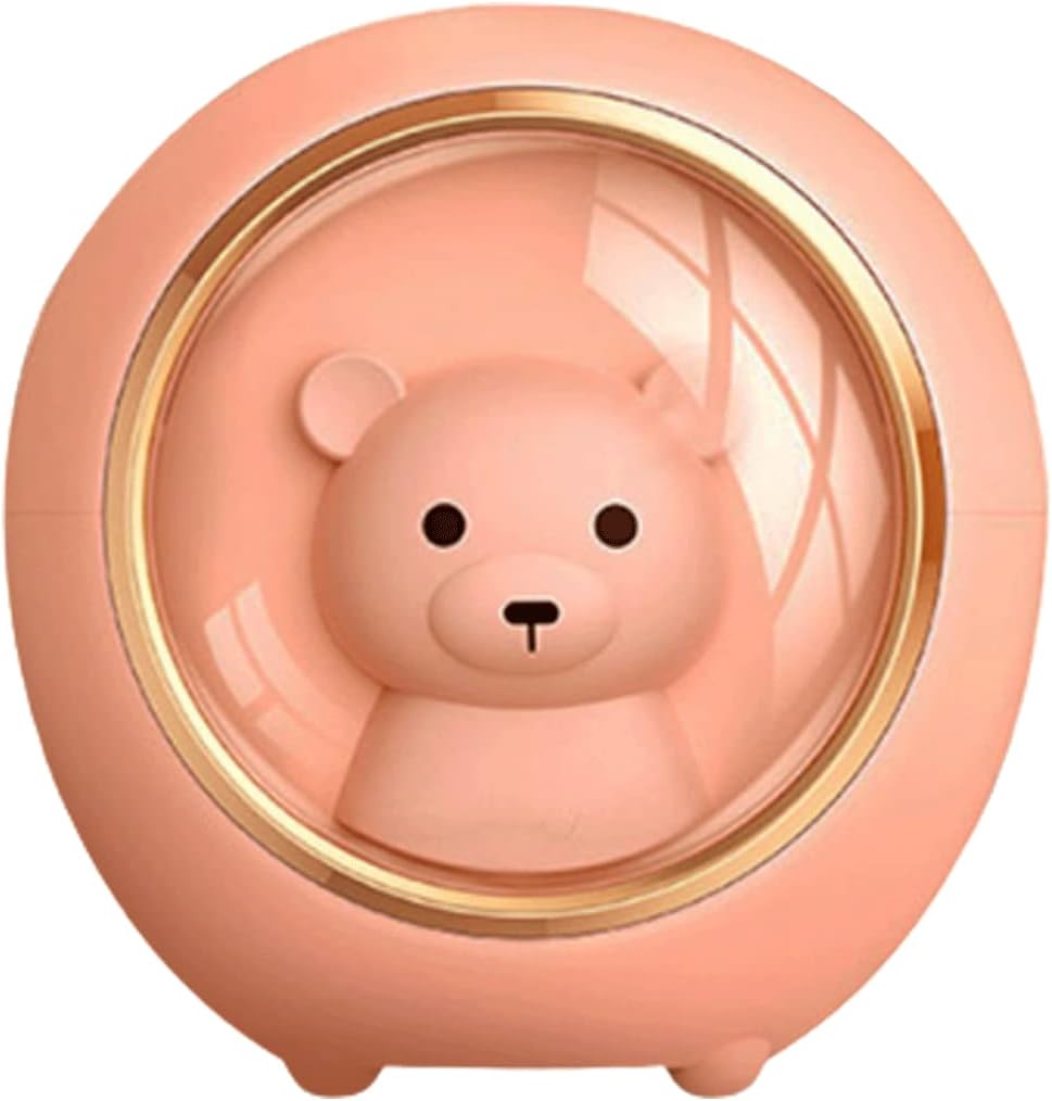 Habiba Humidifier Cute Small Essential Oil Diffuser with Space Capsule Decoration，Creative Home Mute Bedroom USB Portable Humidifier，Night Light Quiet
