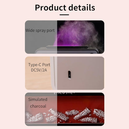 Flame Aroma Diffuser,Fireplace Humidifier,Colorful Flame Night Light,Nano Spray Silent Humidification Water Shortage Protection Cool Mist Humidifiers for Baby Bedroom Office,Black