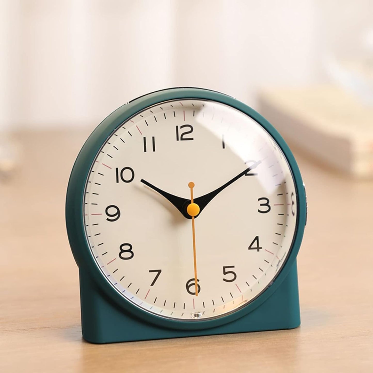 Alarm Clock 4 inch Super Silent Non Ticking Small Clock with Night Light, Battery Operated, Snooze and Light Functions, for Living Room, Bedroom, Bedside, Desk, Gift Clock Smart Alarm Clock (Color :