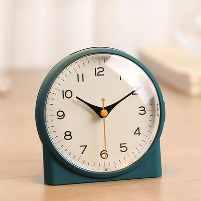 Alarm Clock 4 inch Super Silent Non Ticking Small Clock with Night Light, Battery Operated, Snooze and Light Functions, for Living Room, Bedroom, Bedside, Desk, Gift Clock Smart Alarm Clock (Color :