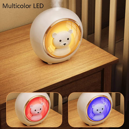 Habiba Humidifier Cute Small Essential Oil Diffuser with Space Capsule Decoration，Creative Home Mute Bedroom USB Portable Humidifier，Night Light Quiet