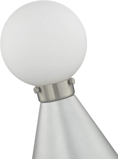 Lena Table Lamp – Small Modern Silver Finish Lamp with Commercial Grade Quality, Ideal Reading Light for Living Room & Bedroom