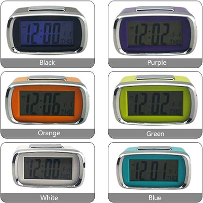 Alarm Clocks New Smart LCD Night Light Display Clock Snooze Fuction Student Bedroom Desk Table Clocks Candy Color Digital Alarm Clock Clock for Bedroom (Color : 3) (4)
