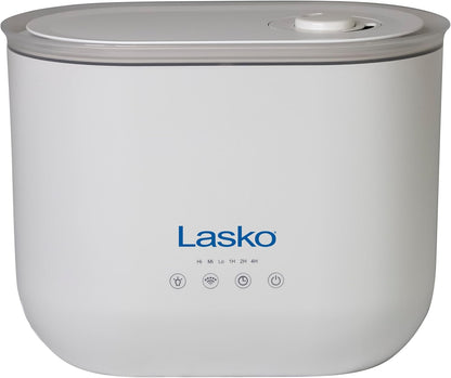 Lasko 3.5 L Cool Mist Ultrasonic Humidifier, Top Fill, 18 Hour Run Time on Low, 3 Mist Settings, Auto-Off Timer, Aromatherapy Tray, Filter Free, White, UH250