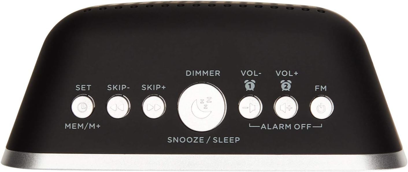 AIWA CRU-19BK: Black Digital Dual USB Charging Alarm Clock Radio for Smartphones and Tablets Charging