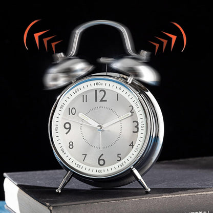 alarm clock 4 inch Twin Bell Decorative Desk Clocks, Analog Loud Alarm Clock with Backlight, Battery Operated, Silent Non Ticking, for Heavy Sleepers,Bedrooms,Bedside Table smart alarm clock ( Color :