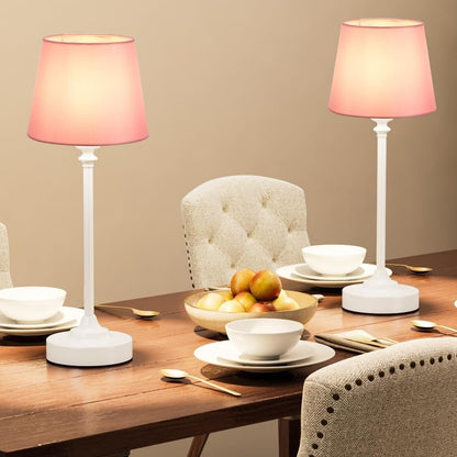 15.8-inch Wireless Charging Touch Table Lamp 2-Pack, Battery Powered, Stepless Dimming, for Dining Table, Living Room Suitable for bedrooms, Living Rooms, Offices, Book(White - Black)