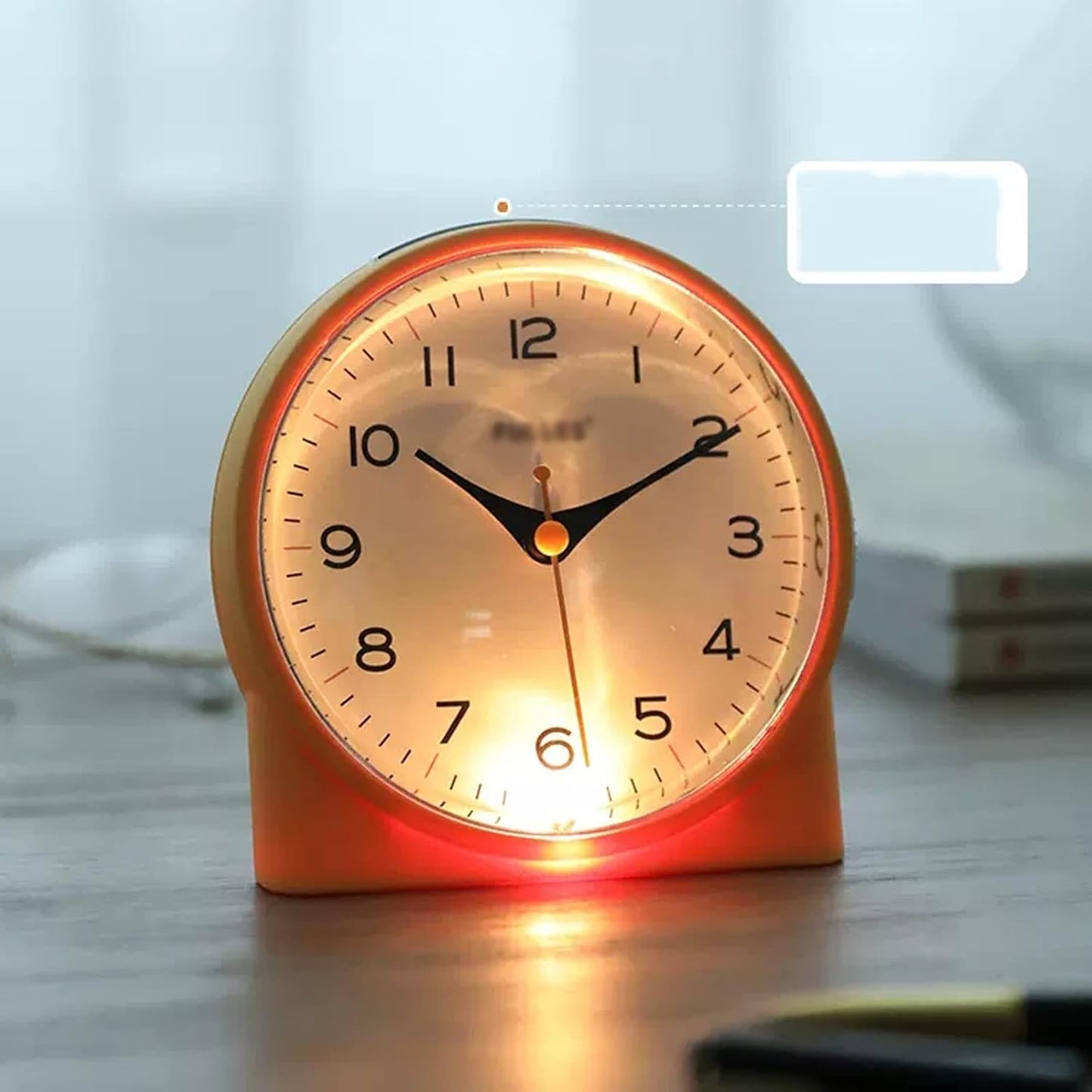 Alarm Clock 4 inch Super Silent Non Ticking Small Clock with Night Light, Battery Operated, Snooze and Light Functions, for Living Room, Bedroom, Bedside, Desk, Gift Clock Smart Alarm Clock (Color :