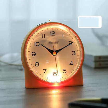 Alarm Clock 4 inch Super Silent Non Ticking Small Clock with Night Light, Battery Operated, Snooze and Light Functions, for Living Room, Bedroom, Bedside, Desk, Gift Clock Smart Alarm Clock (Color :