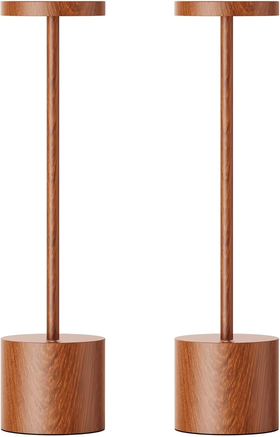 13.5-inch Wireless Charging LED Desk Lamp 2-Pack, 3-Level Lighting, Dimmable, Suitable for Reading/Dining/Studying Suitable for bedrooms, Living Rooms, Offices, Book(Wood Color (Set of 2))