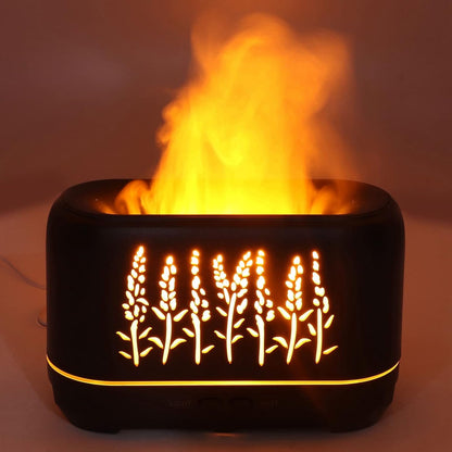 200ml 100‑240V USB Charging Black Wood Grain Humidifier, Mini Essential Oil Diffuser Humidifier, Low Noise Desktop Humidifier for Home Office(US)