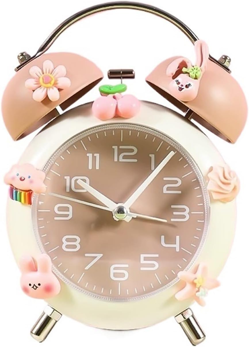 Alarm Clock Beside ﻿ Alarm Clock for Students Special Wake-up Device Cute and Beautiful Small Alarm Clock Intelligent Wake-up Device Smart Alarm Clock(Brown)
