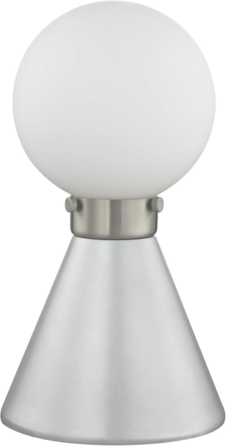 Lena Table Lamp – Small Modern Silver Finish Lamp with Commercial Grade Quality, Ideal Reading Light for Living Room & Bedroom