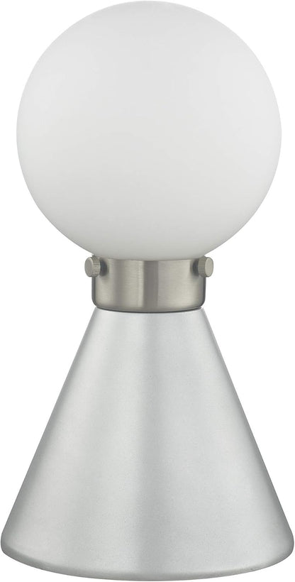 Lena Table Lamp – Small Modern Silver Finish Lamp with Commercial Grade Quality, Ideal Reading Light for Living Room & Bedroom