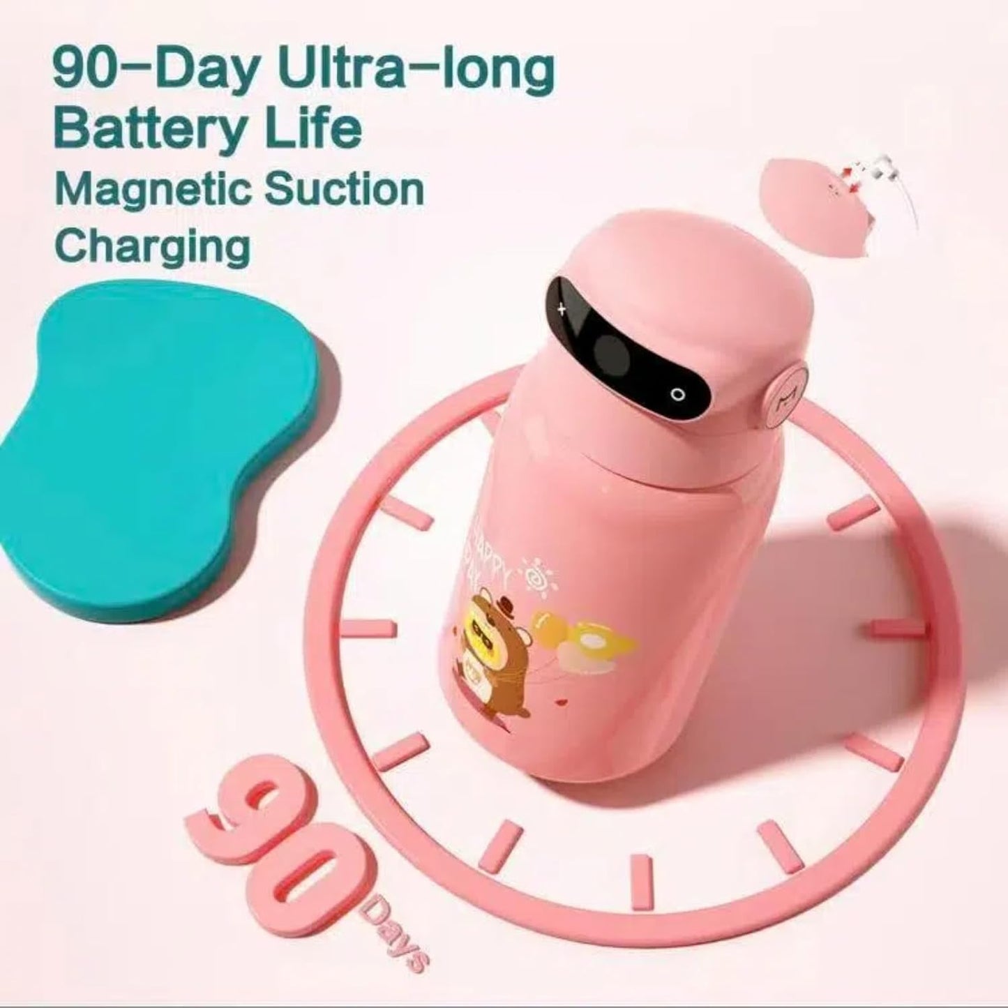 Fingerprint Activated Water Bottle for Kids - Smart & Safe BPA-Free Bottle with Child Lock, 550ml Leak-Proof, Magnetic Charging - Perfect for School & Travel