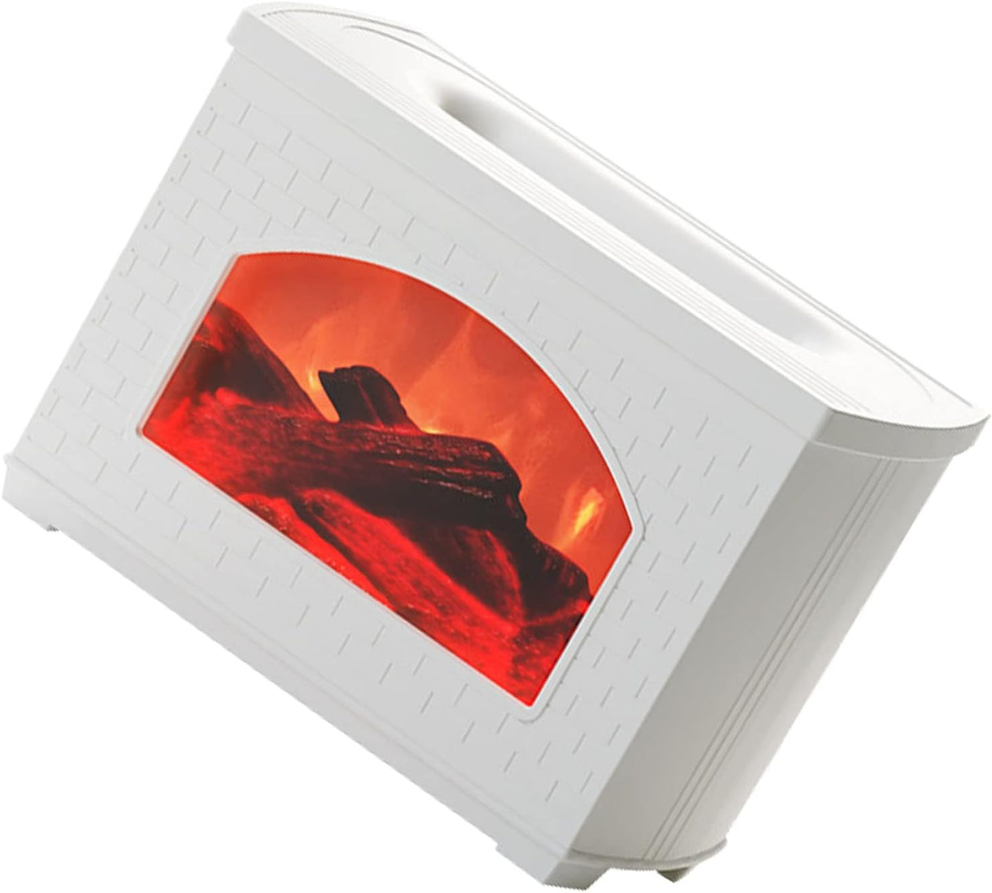 EVTSCAN Cool Mist Humidifier - 270ml Simulated Fireplace Design Air Aroma Diffuser Humidifier, Power Off Protection Fire Diffuser for Home(White)