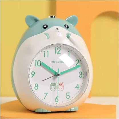 VSULZVNU Alarm Clock Cute Hamster Shape Alarm Clock, Silent Table Clock with Night Light, Battery Powered, for Kids Birthday Gifts Smart Alarm Clock (Color : D)