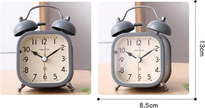 VSULZVNU Alarm Clock Twin Bell Alarm Clock, Non-Ticking Silent Battery Operated Alarm Clock with Backlight for Bedroom Bedside Desk Smart Alarm Clock (Color : B)