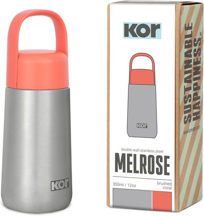 KOR Melrose 27oz Double Wall Insulated Water Bottle - Keeps Beverages Hot for 12hrs, Cold for 24hrs - Stainless Steel Design - Contoured Perfect Spout for Drinking