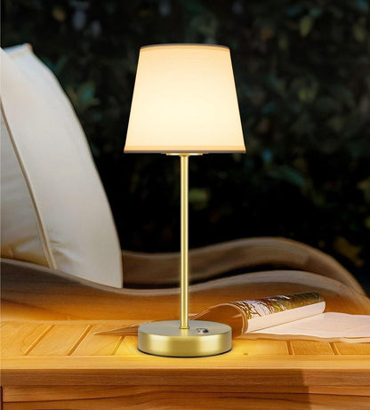 2-Pack of Cordless LED Table Lamps with Fabric Shades and Stepless Dimming for Dining/Bedroom/Camping Suitable for bedrooms, Living Rooms, Offices, Book(Black)