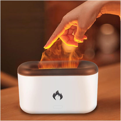 Cool Mist Humidifiers for Bedroom,Flame Humidifier Aroma Diffuser,Simulated Flame Fine Aerosol Silent Humidification Desktop Decoration for Baby Bedroom Plant Office Yoga SAGGION