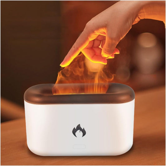 Cool Mist Humidifiers for Bedroom,Flame Humidifier Aroma Diffuser,Simulated Flame Fine Aerosol Silent Humidification Desktop Decoration for Baby Bedroom Plant Office Yoga SAGGION