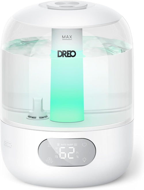 Dreo Humidifiers for Bedroom, Cool Mist 3L Humidifiers with 30Hr Runtime, Top Fill 3L Tank, Easy Clean, Humidity Sensor, Night Light for Baby, Nursery, 360° Nozzle for Plants and Home
