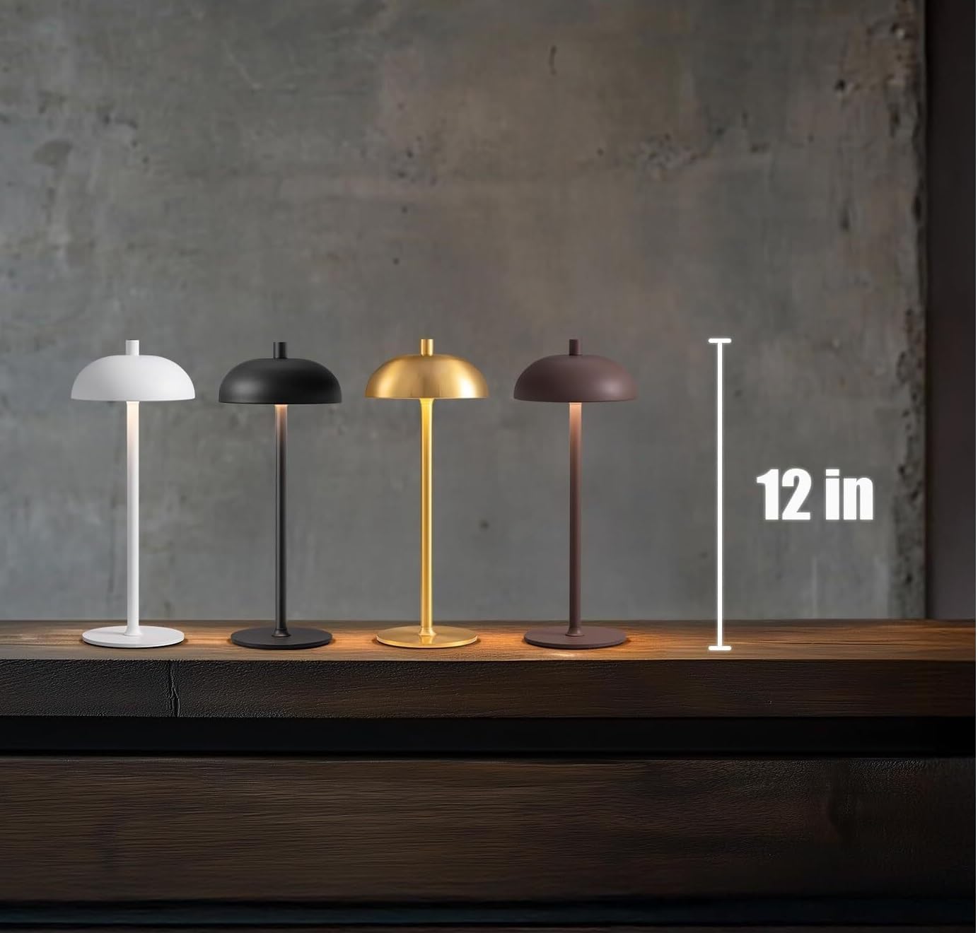 12-inch Cordless Portable Metal LED Table Lamp 2-Pack, 3-Color Rechargeable, for Bedroom, Outdoor, Dining Room, Bedside Suitable for bedrooms, Living Rooms, Offices, Book(Green (2 Pack))