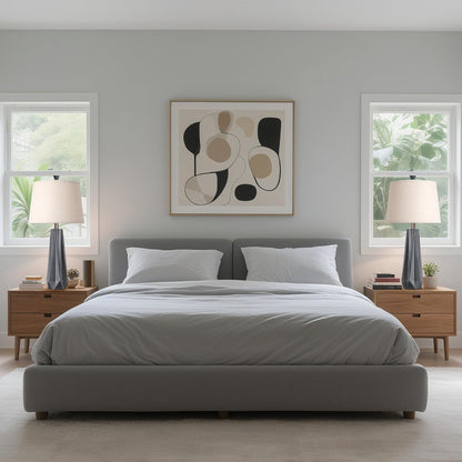 28" 3 Color Temperature Table Lamp, Linen Shade, Living Room Nightstand Bedroom Decor, Bulb Included, Gray 2-Pack Suitable for Living Room, Dormitory, Office,