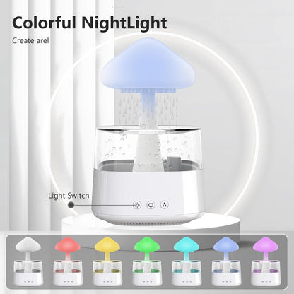 Cloud Humidifiers, Water Drip Humidifiers, Mushroom Essential Oil Diffuser Mood Light Air Humidifier with 7 Changing Colors