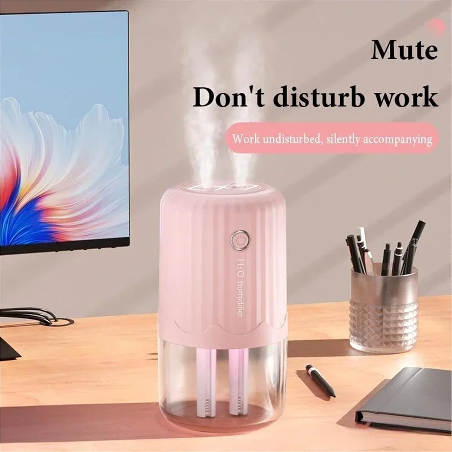 Humidifier, Usb Double Spray Large Capacity Humidifier Office Desktop Home Quiet Night Light Incense Machine,Humidifiers For Bedroom(White)