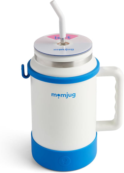 Hydration Water Bottle for Moms 50oz (Without Indicator, White)