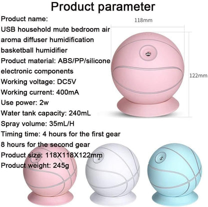 USB Household Mute Bedroom Air Aromatherapy Humidifier, 240mL Large Mist Volume, Continuous/Intermittent Spray, with Colorful Atmosphere Lights