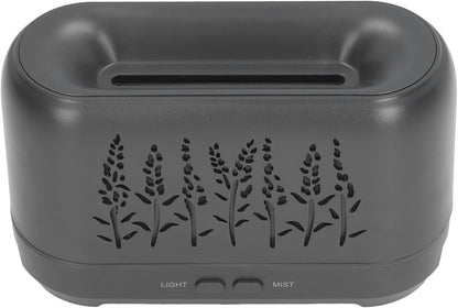 200ml 100‑240V USB Charging Black Wood Grain Humidifier, Mini Essential Oil Diffuser Humidifier, Low Noise Desktop Humidifier for Home Office(US)