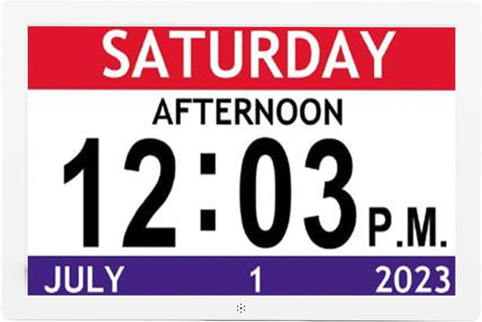 10 Inch Digital Smart Clock with Automatic Brightness Adjustment, Electronic Clock with Large Displays, 12 Alarms Reminders Alarm Clock for Appointments