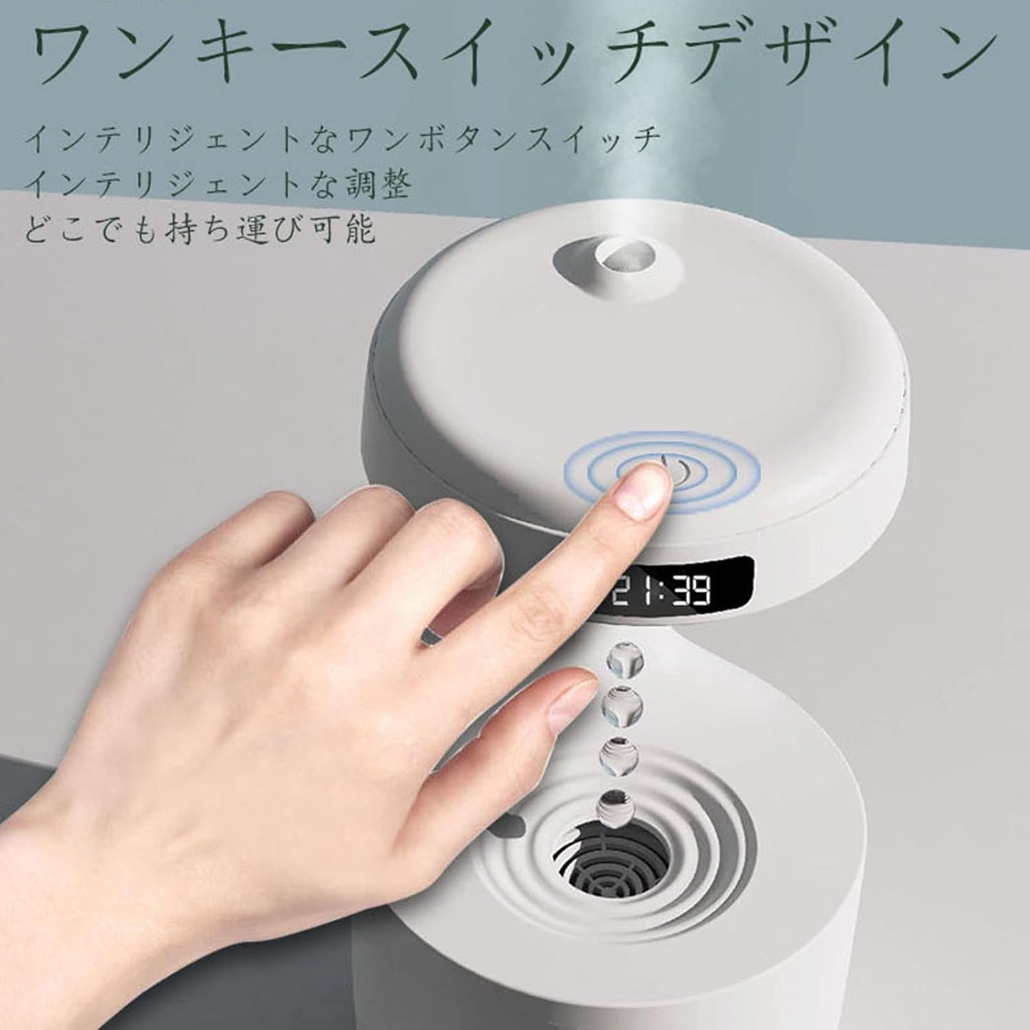 Drip Back Humidifier, Tabletop Humidifier, Water Drops Gravity Humidifier, Incense Firing, Quiet, Dry Prevention, Thin Mist Desktop Humidifier, Large Capacity,27.1 fl oz (800 ml)