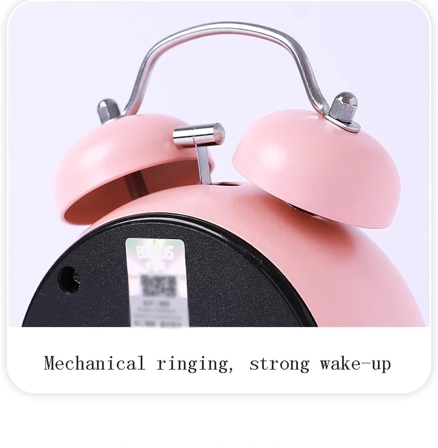 Alarm Clock Kids Alarm Clock Double Bell Clock, with Night Light, Home Cute Battery Operated Analog Mini Round Bedside Desk Alarm Clock Smart Alarm Clock (Color : E)