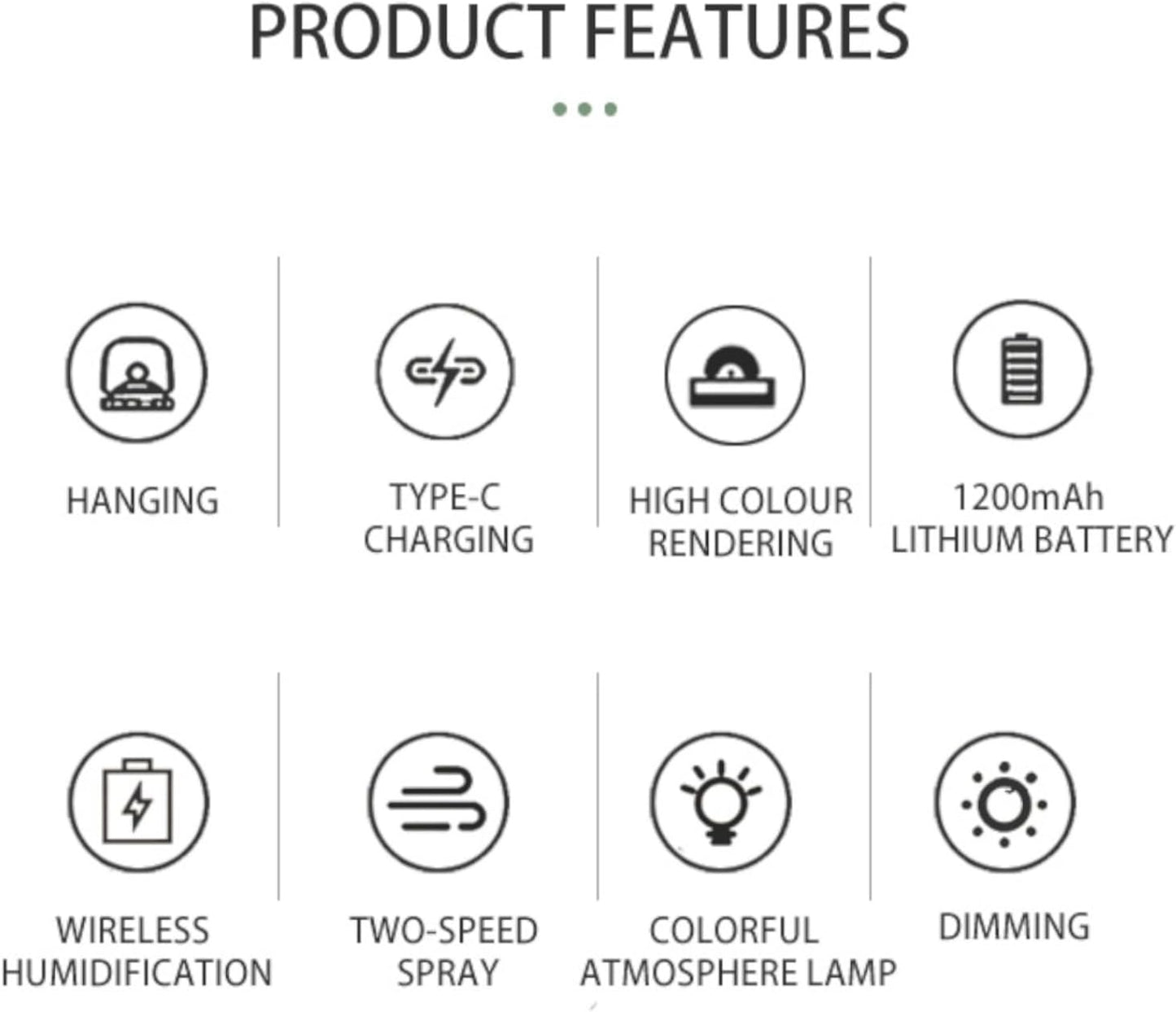 Flame Aroma Diffuser,Cool Mist Humidifier,Colorful Night Light,Kerosene Lamp Shape,2 Sprays Adjustable,Retro Desktop Decoration Artwork Suitable for Camping Bedroom Office,Black