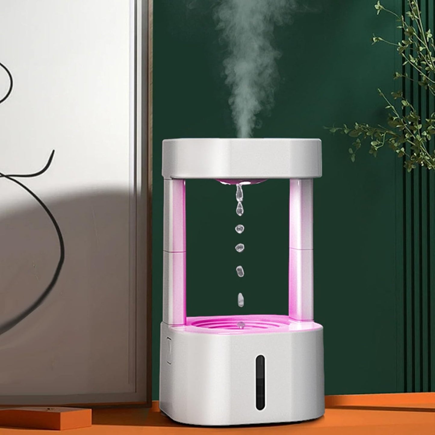 ViaGasaFamido Cool Mist Humidifier Diffuser 7 Colors Nightlight Aromatherapy Essential Oil with Levitating Water Drop for Bedroom Home Office Gift