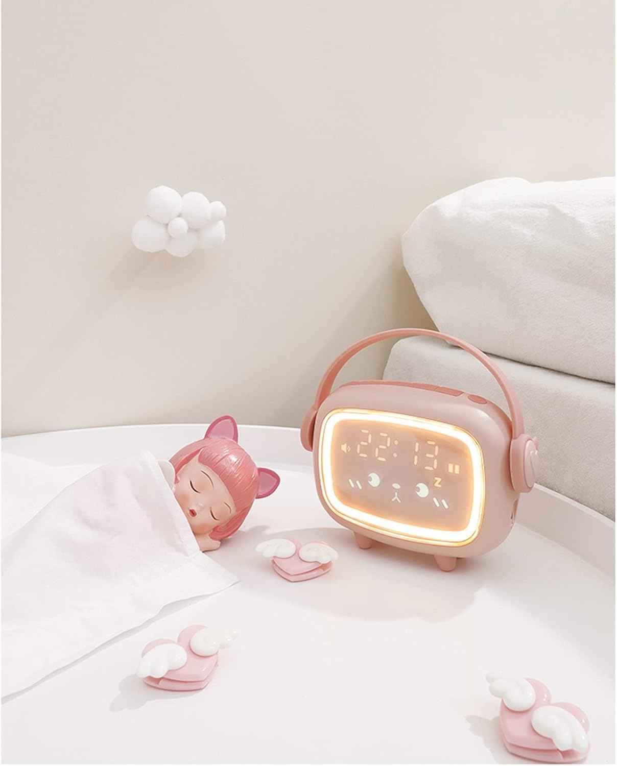 Digital Alarm Clock The New Multifunction Smart Alarm Clock for Students to Use the Cute Artifact Luminous Electronic Alarm Clock for Children Alarm Clock (Color : C)