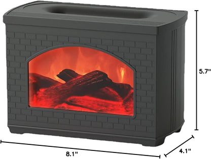 EVTSCAN Cool Mist Humidifier - 270ml Simulated Fireplace Design Air Aroma Diffuser Humidifier, Power Off Protection Fire Diffuser for Home(White)