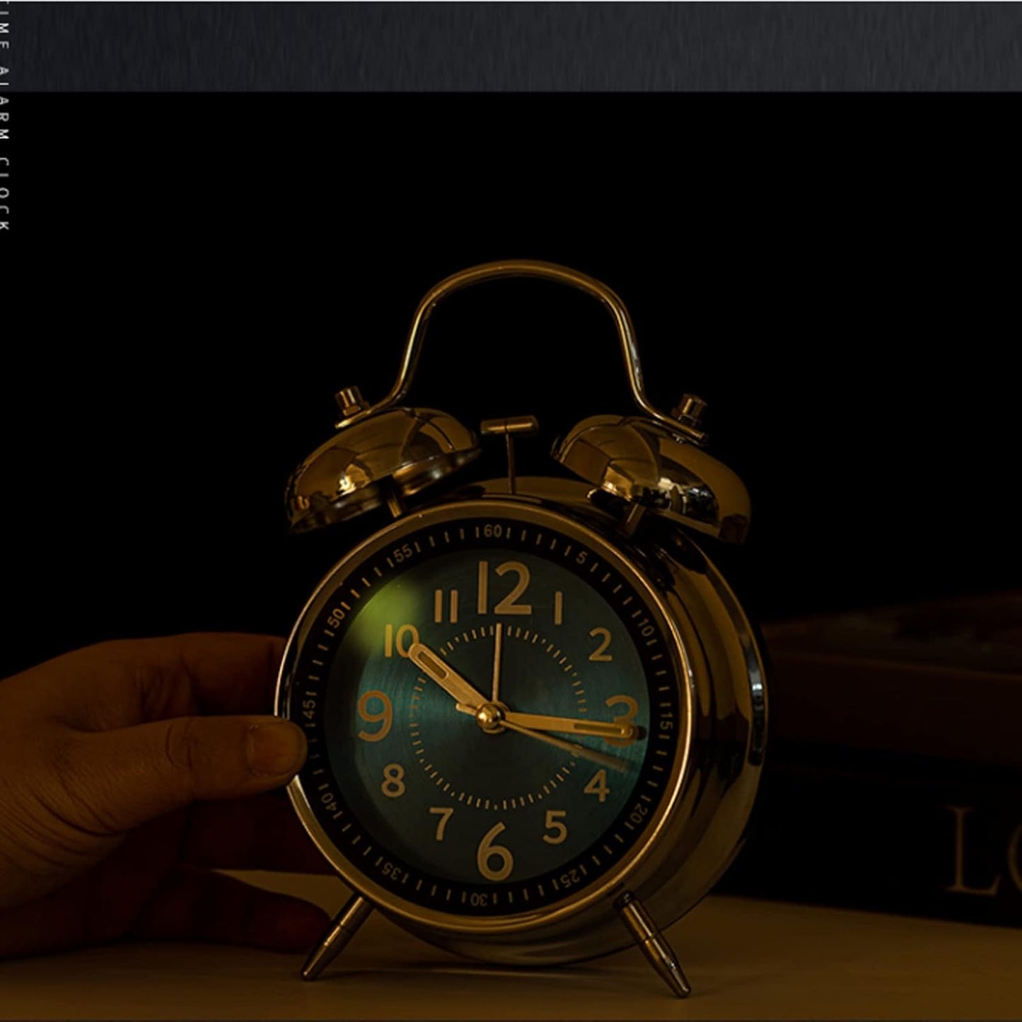 alarm clock 4 inch Twin Bell Decorative Desk Clocks, Analog Loud Alarm Clock with Backlight, Battery Operated, Silent Non Ticking, for Heavy Sleepers,Bedrooms,Bedside Table smart alarm clock ( Color :