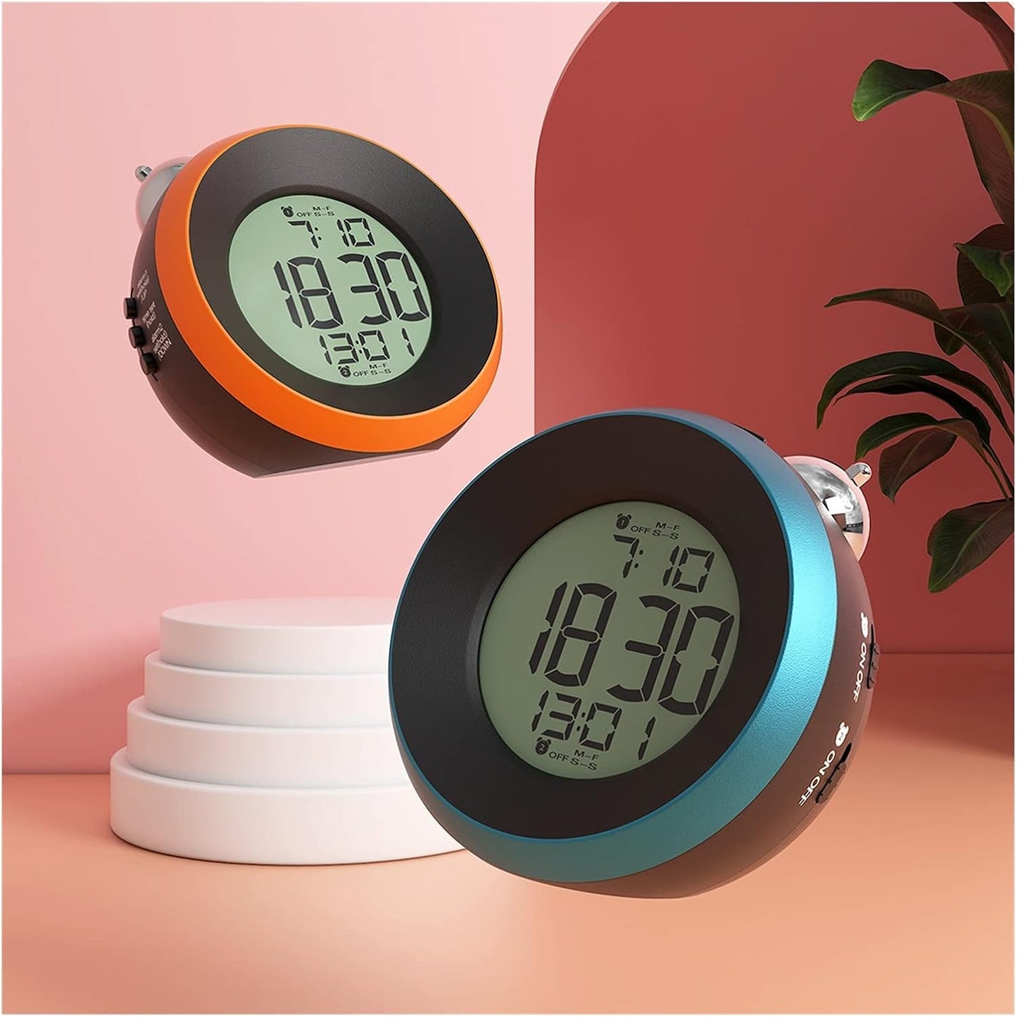 Digital Alarm Clock New Creative Simple LED LED Electronic Alarm Luminous Smart Compact Multifunctional Round Alarm Clock Table Clock Alarm Clock Alarm Clock (Color : C)