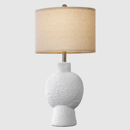 28.5" Minimalist Ceramic Table Lamp with Linen Shade for Bedroom Living Room Bedside Desk Decoration Gift Suitable for bedrooms, Living Rooms, Offices, Book