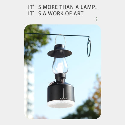 Flame Aroma Diffuser,Cool Mist Humidifier,Colorful Night Light,Kerosene Lamp Shape,2 Sprays Adjustable,Retro Desktop Decoration Artwork Suitable for Camping Bedroom Office,Black