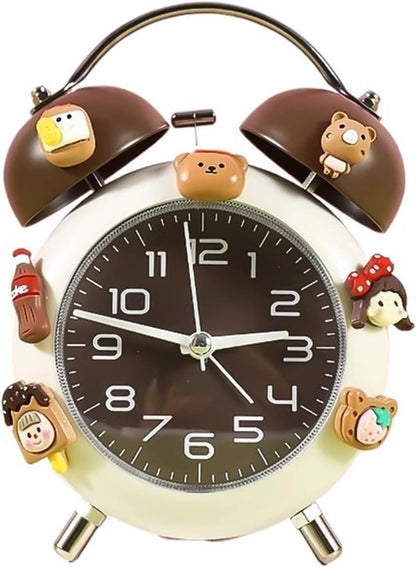 Alarm Clock Beside ﻿ Alarm Clock for Students Special Wake-up Device Cute and Beautiful Small Alarm Clock Intelligent Wake-up Device Smart Alarm Clock(Brown)