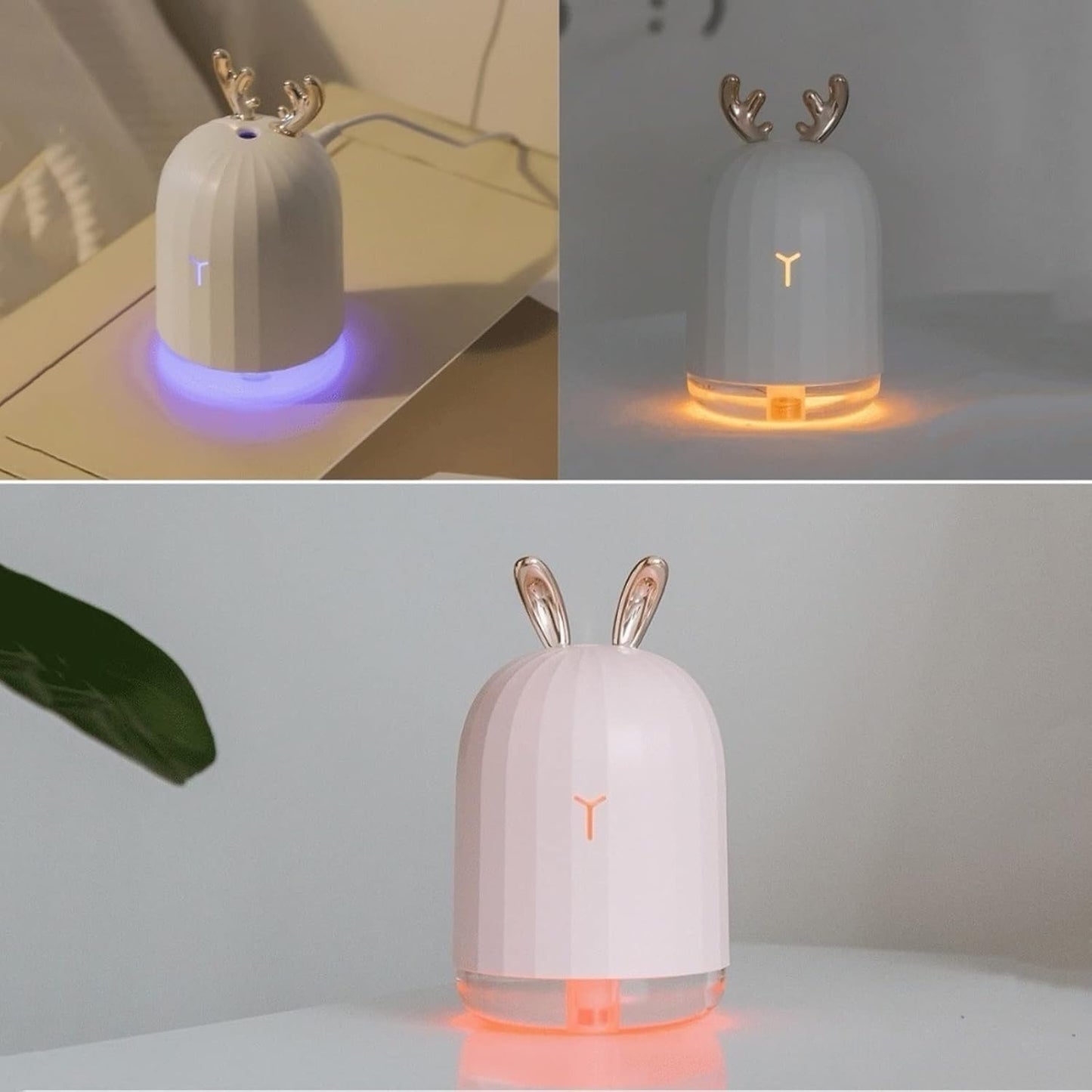 Humidifier 220ML Ultrasonic Air Humidifier Aroma Essential Oil Diffuser for Home Car USB Fogger Mist Maker with LED Night Lamp(Pink)