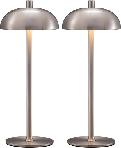 12-inch Cordless Portable Metal LED Table Lamp 2-Pack, 3-Color Rechargeable, for Bedroom, Outdoor, Dining Room, Bedside Suitable for bedrooms, Living Rooms, Offices, Book(Green (2 Pack))