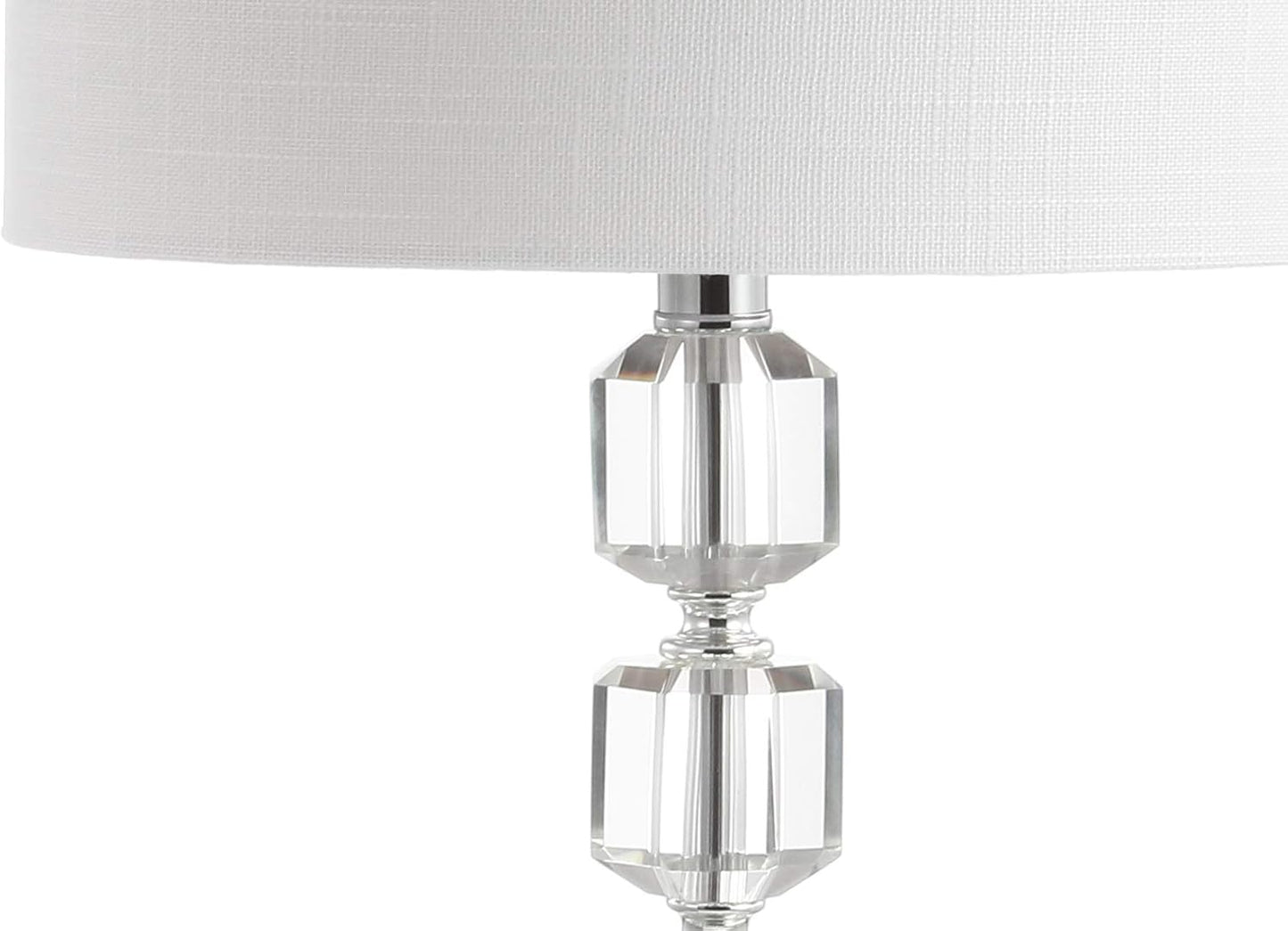 JONATHAN Y JYL5053A-SET2 Set of 2 Table Lamps Cary 27.5" Modern Stacked Crystal/Metal LED Table Lamp Glam,Modern for Bedroom, Living Room, Office, College Dorm, Coffee Table, Chrome/Clear